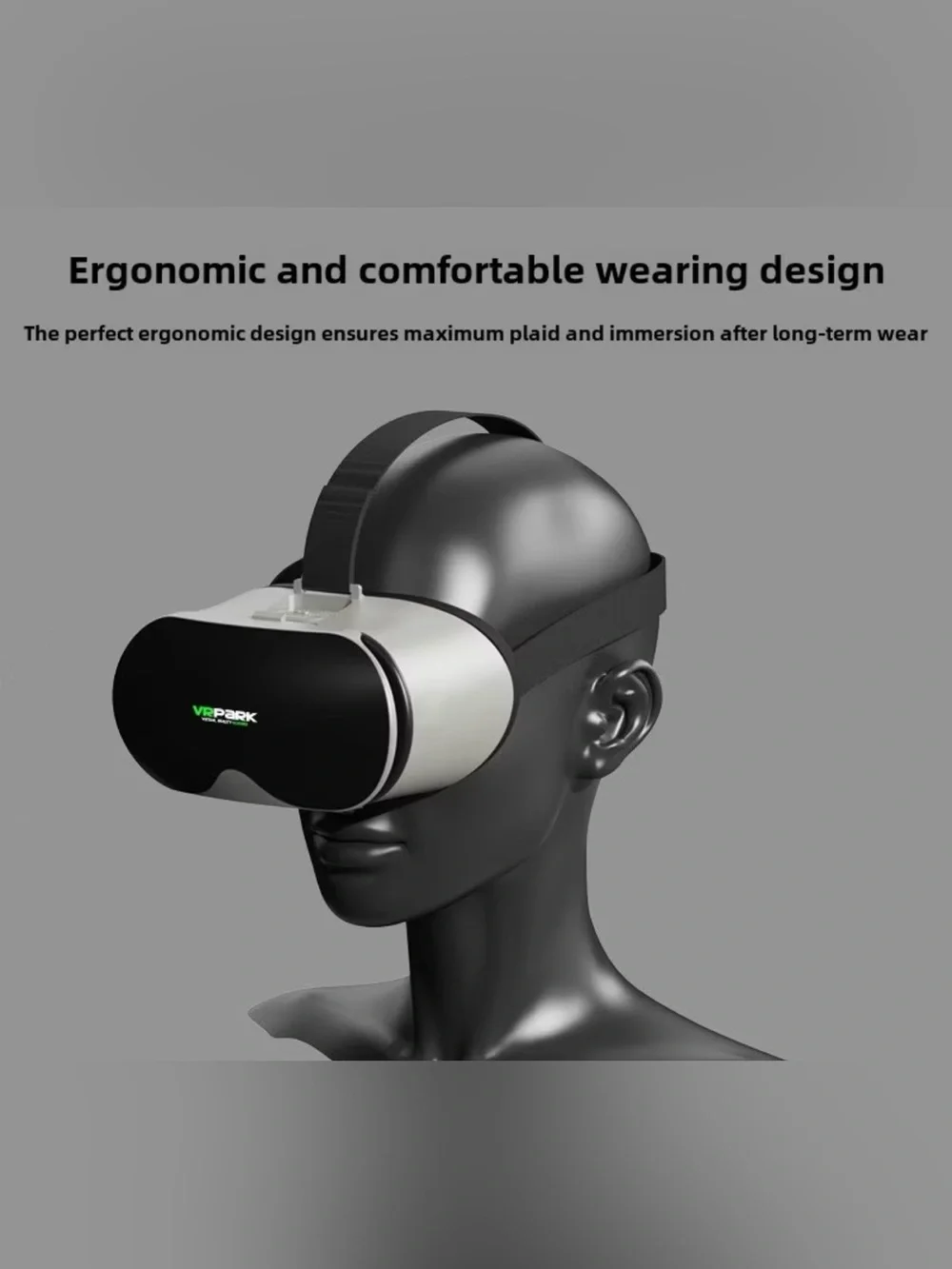 White and Black VR Headset with Adjustable Head Strap virtual reality
